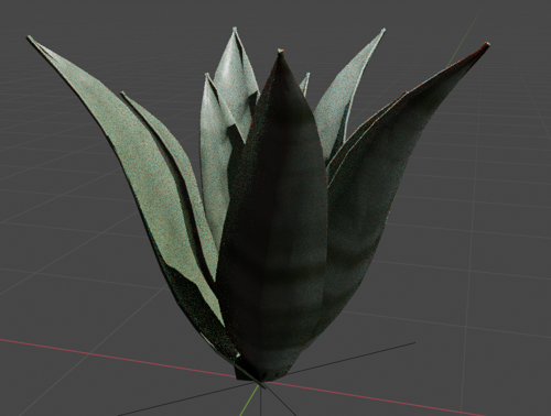 Low-poly Agave with procedural material preview image